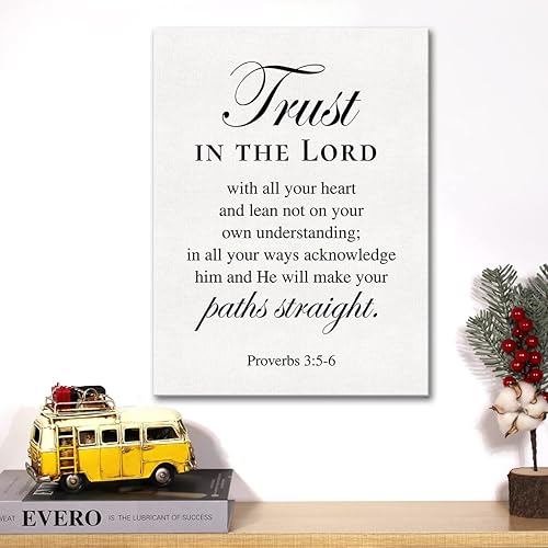 Miniatura 4 de Lienzo cristiano para pared, impresión motivacional de confianza en el Señor, escritura positiva, versículo bíblico, decoración de pared para el