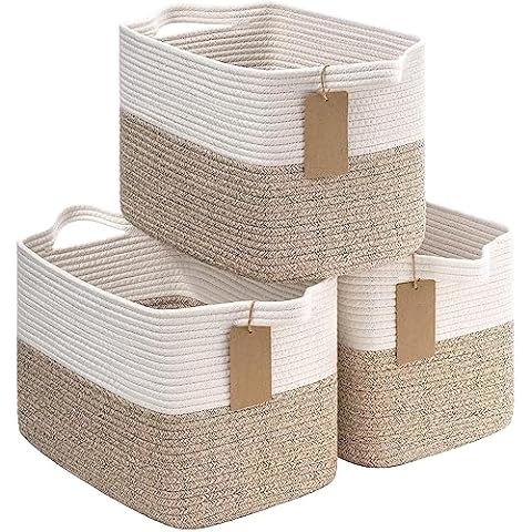 Cotton Rope Storage Baskets, 3 Pack Cover