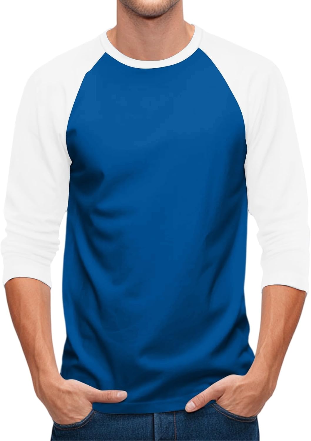 WENKOMG1 Men's Raglan 3/4 Sleeve Athletic T Shirt Casual Workout Jersey Baseball Tee Tops, S-3XL
