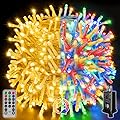 Ollny Christmas Lights, 210FT 640LED Christmas Tree Lights with 11 Modes Remote Control IP44 Waterproof, Warm White to Multicolored Outdoor Christmas Lights for Outside Indoor Patio Xmas Decorations