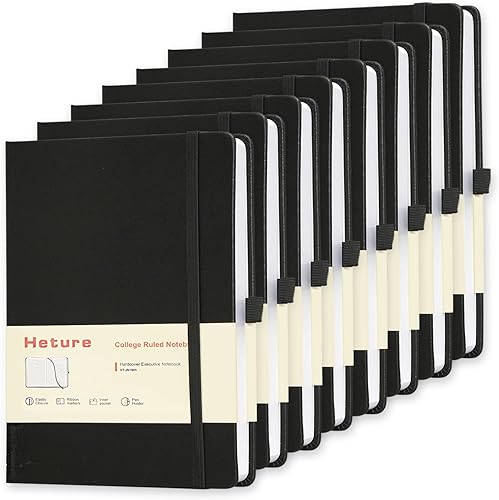 Miniatura 16 de Cuadernos de tapa dura, cuadernos rayados A5 para escribir 160 páginas, 8.2 x 5.5 pulgadas, cuadernos clásicos a rayas para universidad, trabajo,