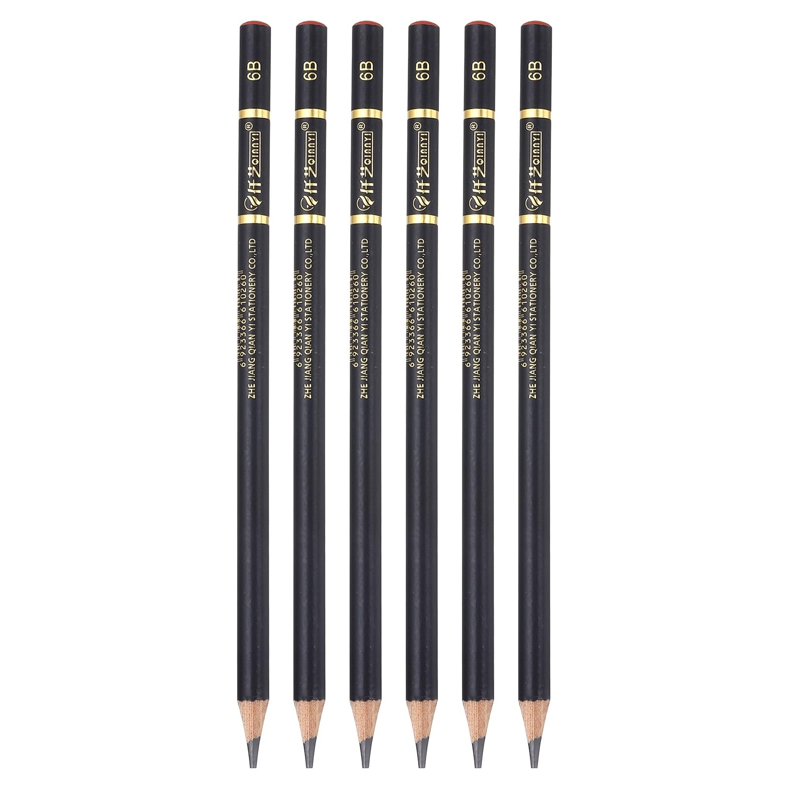 PATIKIL Drawing Pencils for Sketching, 6B Refill Sketch Pencils, 6Pcs