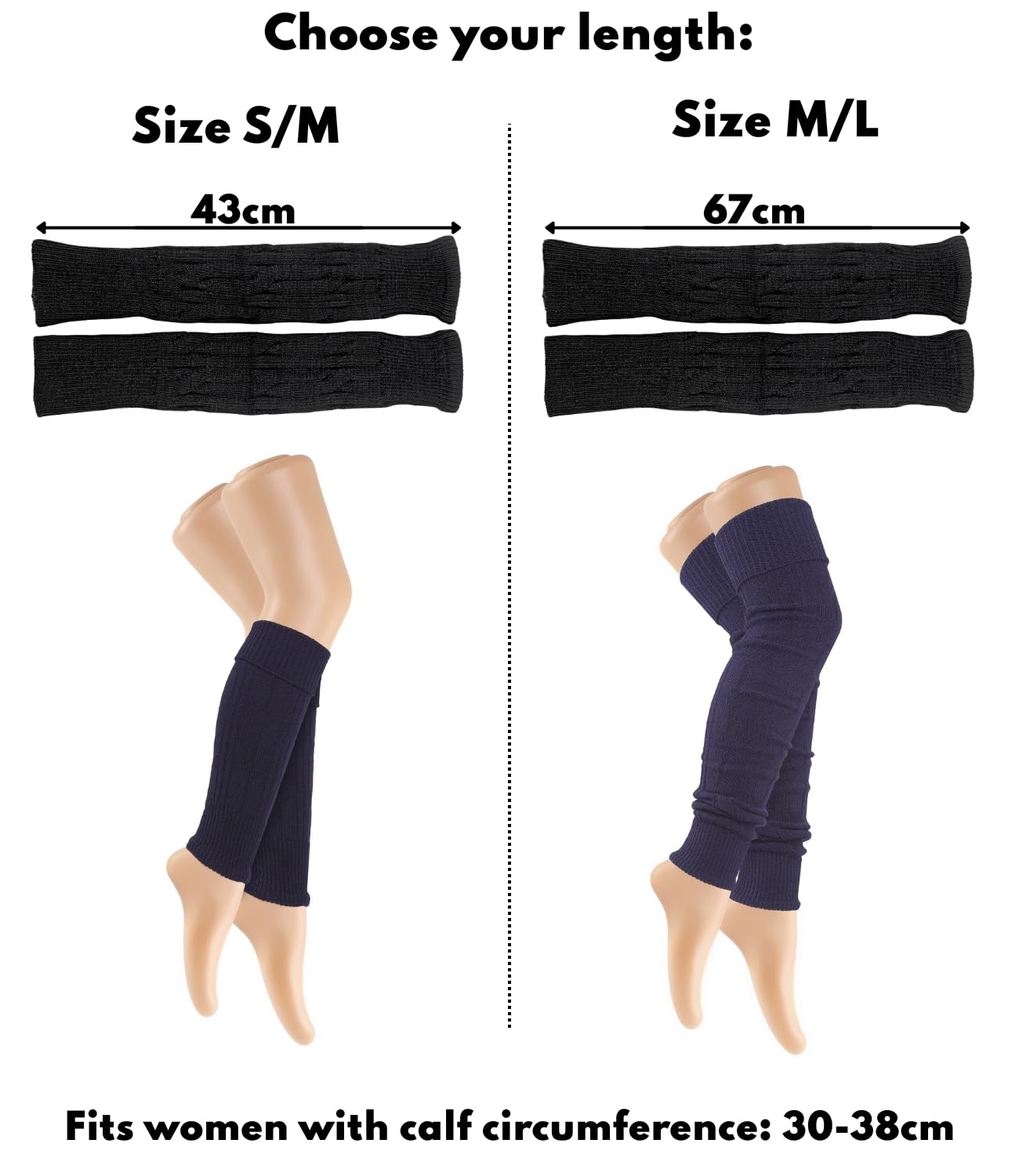 TODO Warm Calentadores de piernas para mujeres con lana - suave, flexible. Calentadores de piernas para el invierno cuando hace frío.