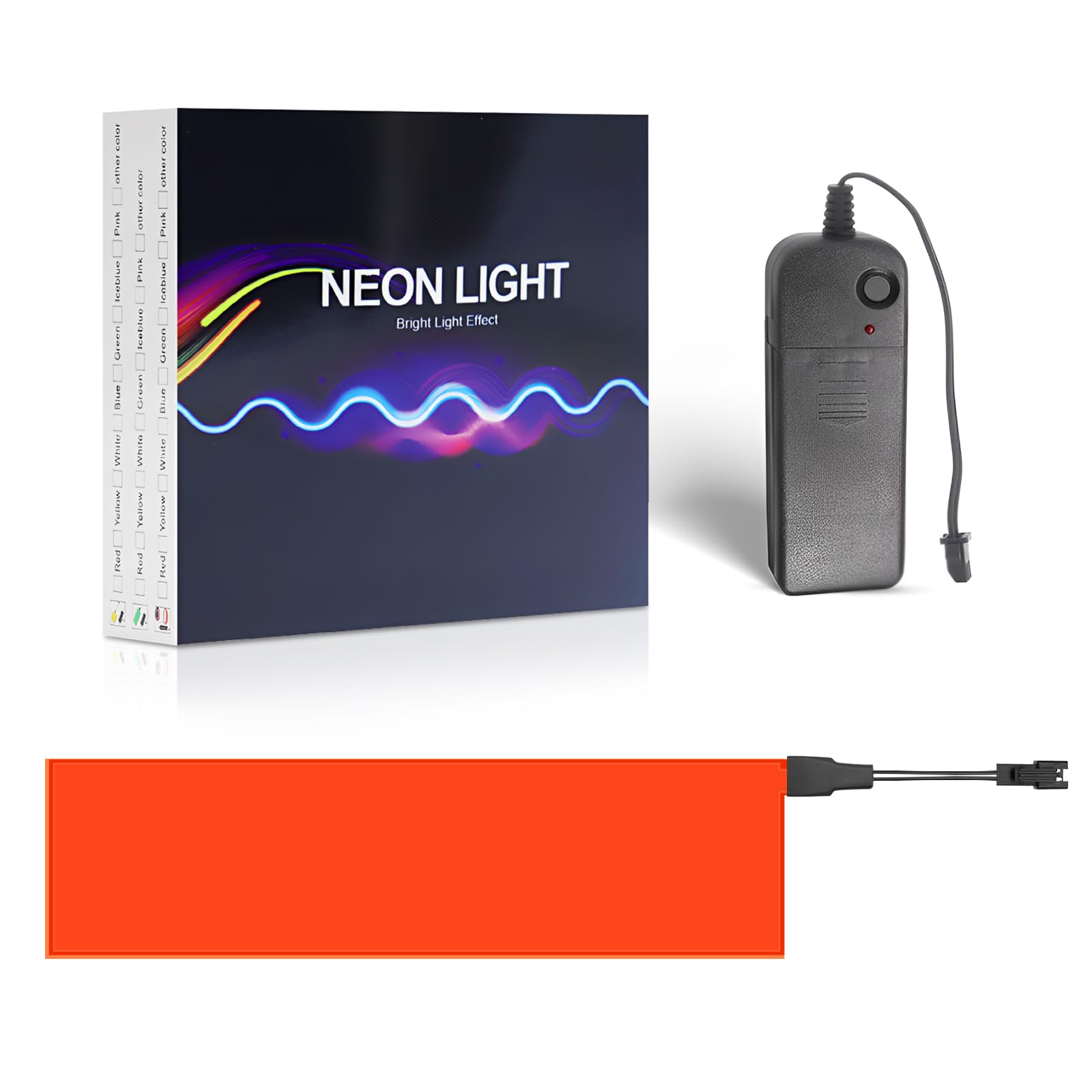 El Panel Light, Flexible El Panel Electroluminescent Sheet Neon, 5cm*30cm Red with Battery Inverter, 3 Modes DIY Cuttable for Holiday Decorations, Cosplay, Party, Advertising