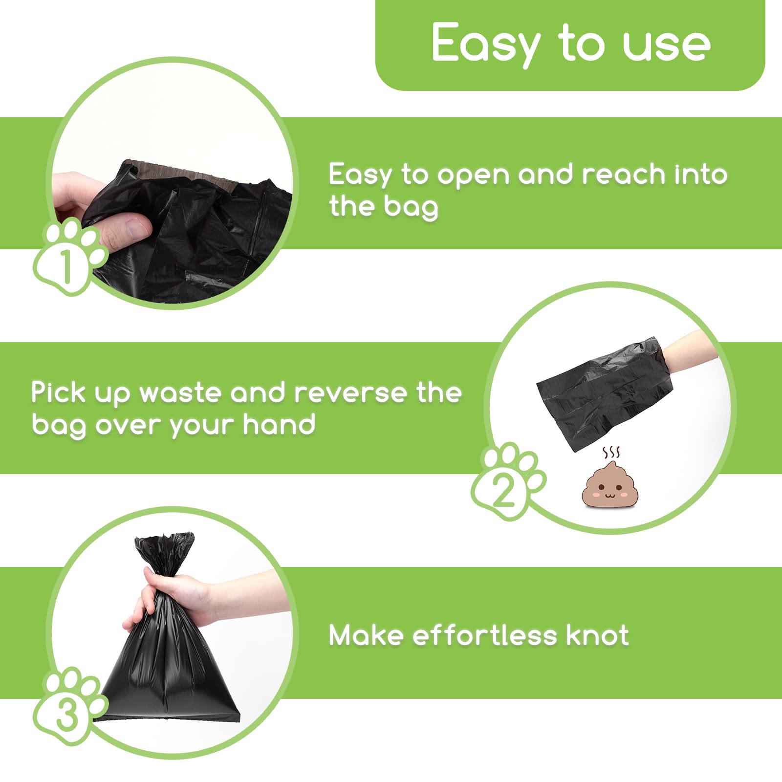 Nobleza – Sac a crottes Chien Sacs pour excréments de Chien. 1080 sachets à déjections Canines, 72 Rouleaux, Couleur Noir.