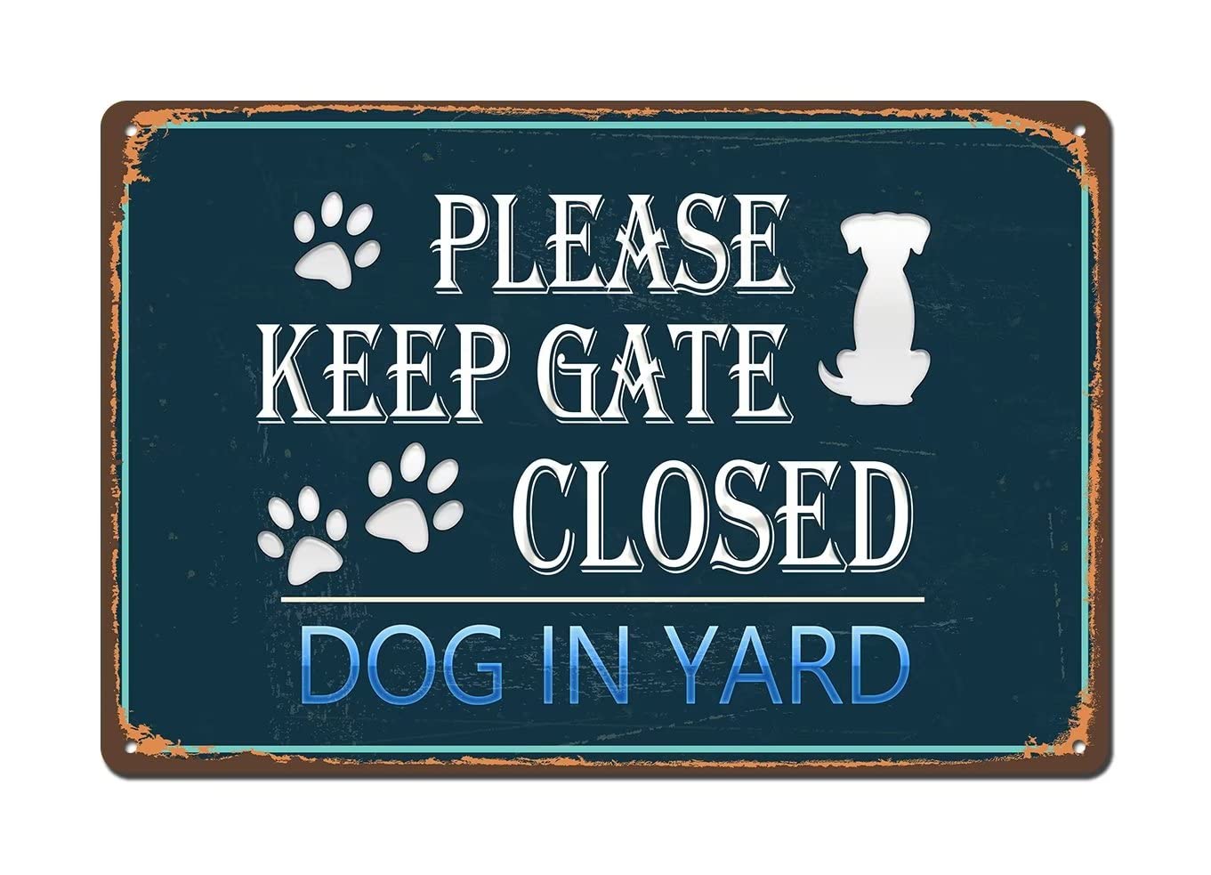 WOSTOD Panneau Vintage En Métal Avec Inscription « Dogs