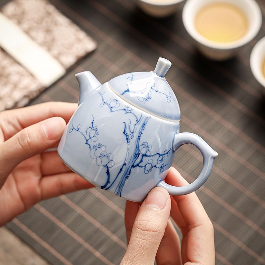 Czajnik do herbaty dzbanek do herbaty ceramiczny czajniczek ręcznie malowany kwiat śliwy czajniczek pojedynczy z pokrywką do domu popołudniowa herbata przyjęcie dzbanek do herbaty do kuchenki