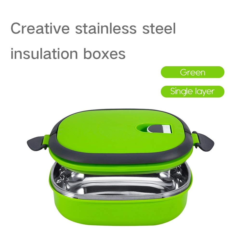 Caja Bento De Acero Inoxidable, Fiambrera Bento De Metal, Preservación del Calor Portátil De Una Sola Capa, Se Puede Utilizar para IR Al Trabajo, La Escuela Y Los Viajes