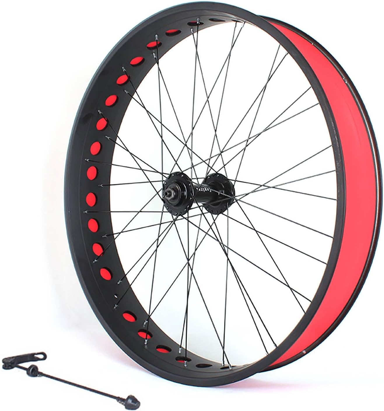 Beach Bike Front Rear Wheels Snow 26”X 4.0/4.9'' Fat Tire Wheel Set Aluminum Alloy Rims 36H Hubs 14G Spokes QR 135mm/190mm Disc Brake for 7-11s E-Bikes