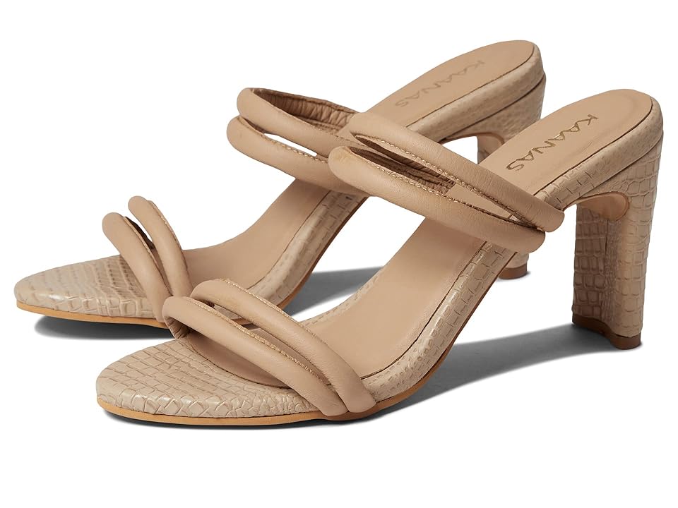 KAANAS Saratov Textured Double Band Heel (Almond) Women's Shoes INTERNATIONAL SHIPPING