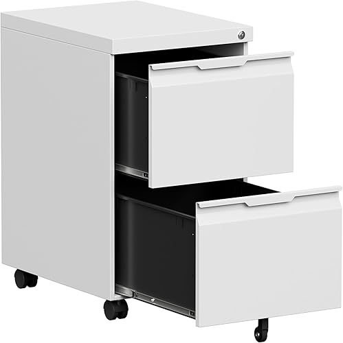 Miniatura 9 de Archivador lateral con cerradura, archivador lateral de 3 cajones para oficina y hogar, archivador ancho de acero metálico para colgar archivos,