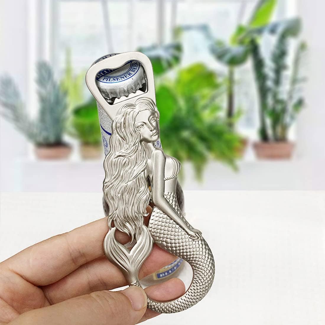 Mermaid Bottle Opener - Heavy Duty Beer Openers Fridge Magnet, Vintage Rustic Style Wine and Cap for Christmas, Home Party,Life Decor Kitchen image 3