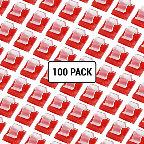 100 Piezas Clips para Cable Auto-adherentes Transparente Organizador de Cables Mini Clips para Oficina y Hogar miniatura 2