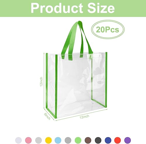 Vista 3 de 12 bolsas transparentes aprobadas para estadios a granel de 12 x 12 x 6 pulgadas, bolsa grande de plástico transparente con asas para deportes