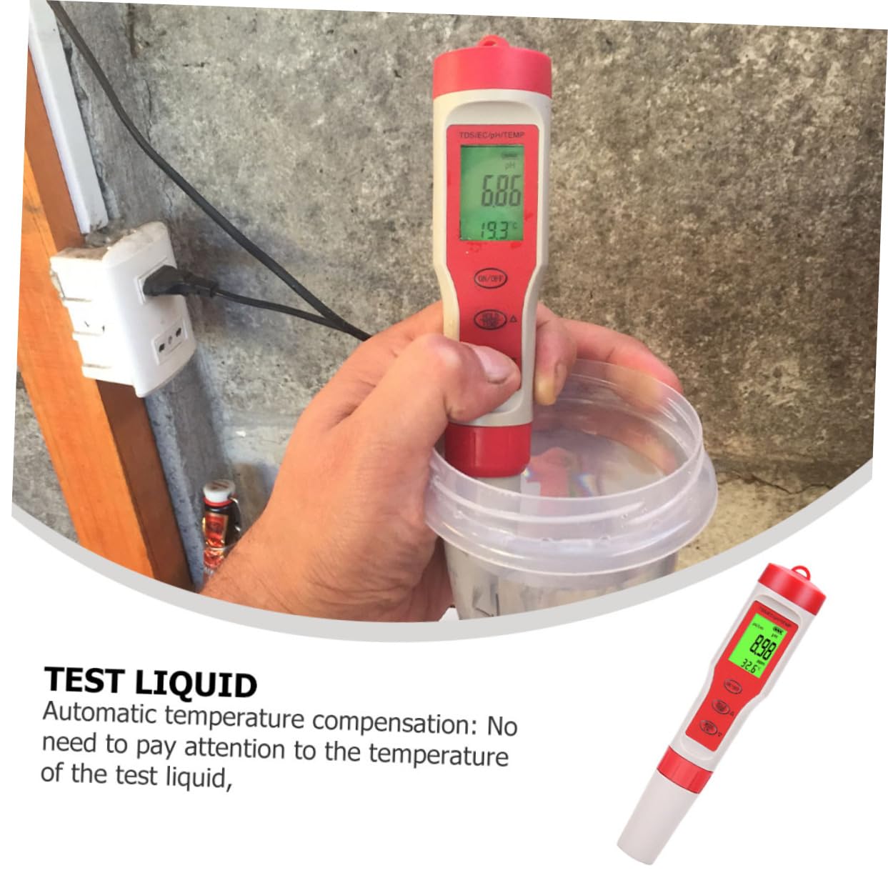Testeur De Qualité De Eau Numérique Ph Ec Température Pour Aquariums Piscines Et Hydroponie