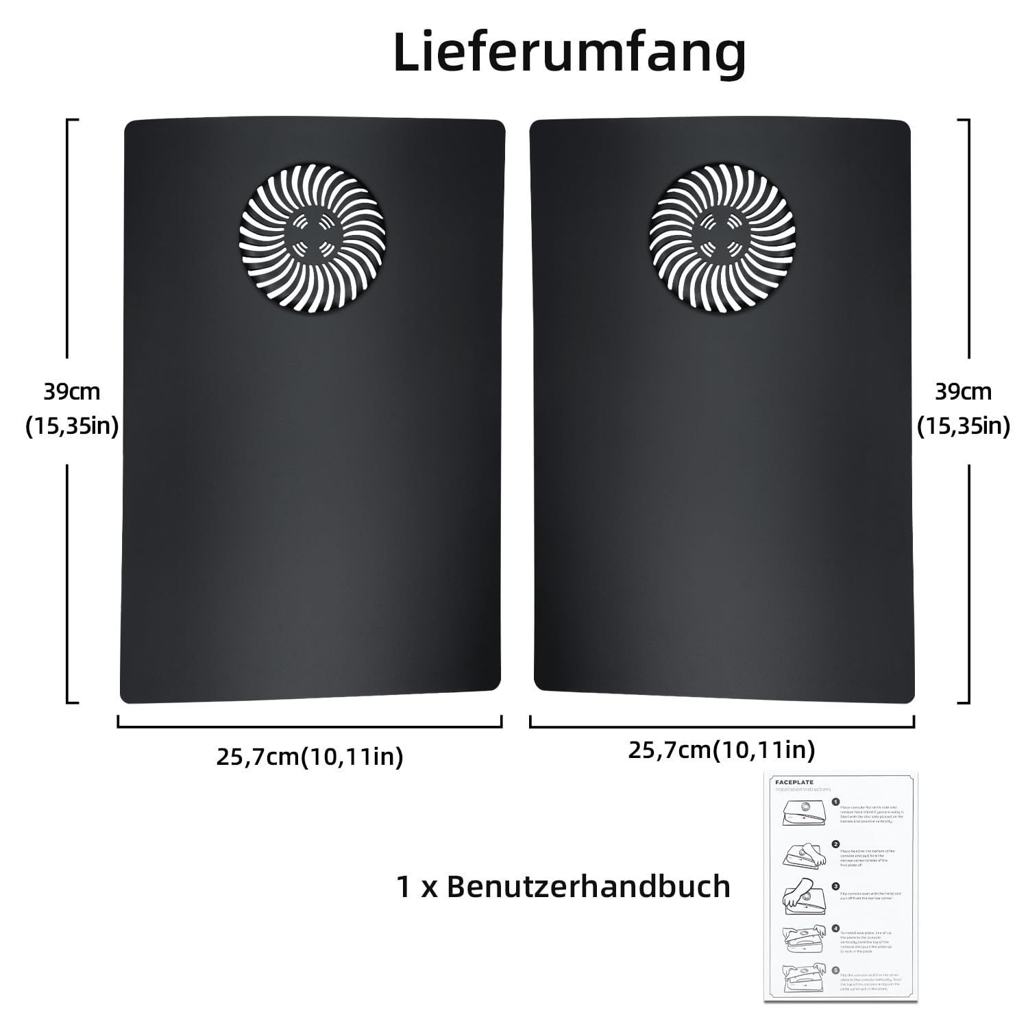 Mcbazel PlayStation 5 Digital Faceplate Cover mit Kühlöffnungen Ersatz Frontplatten für PlayStation 5 Digital Edition Konsole Anti Scratch staubdicht Platten(Nicht für PS5 Slim)