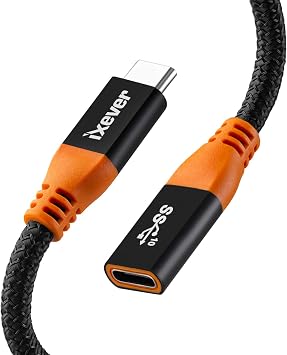 USB Type C Extension Cable 3.3ft, IXEVER USB-C 3.1 Gen 2 10Gbps Male to Female Extender Cord Compatible with Nintendo Switch, MacBook Pro,Dell XPS, Surface
