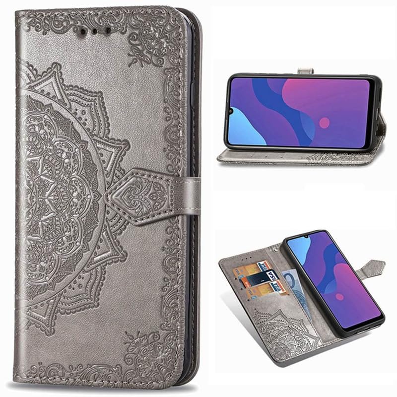 Image of ClickCase Queen Series for Oppo Reno 15 5G Leather Flower Embossing Wallet Flip case Magnetic Closure Flip Cover for Oppo Reno 15 5G (Grey)