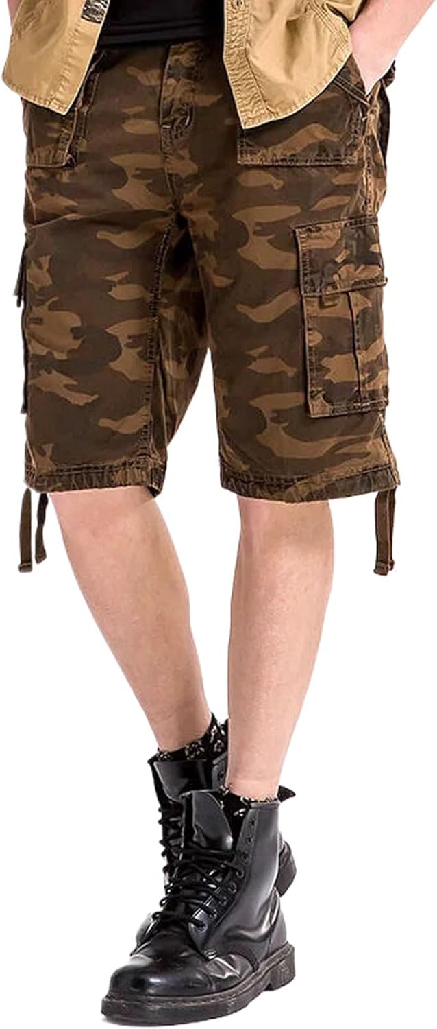 Men's Summer Cargo Shorts Multi-Pocket Casual Bermudas Masculina