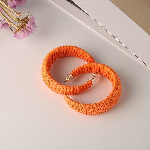 Miniatura 6 de Scddboy Aretes de rafia para mujer, aretes bohemios de playa, hechos a mano, trenzados, geométricos, aretes colgantes