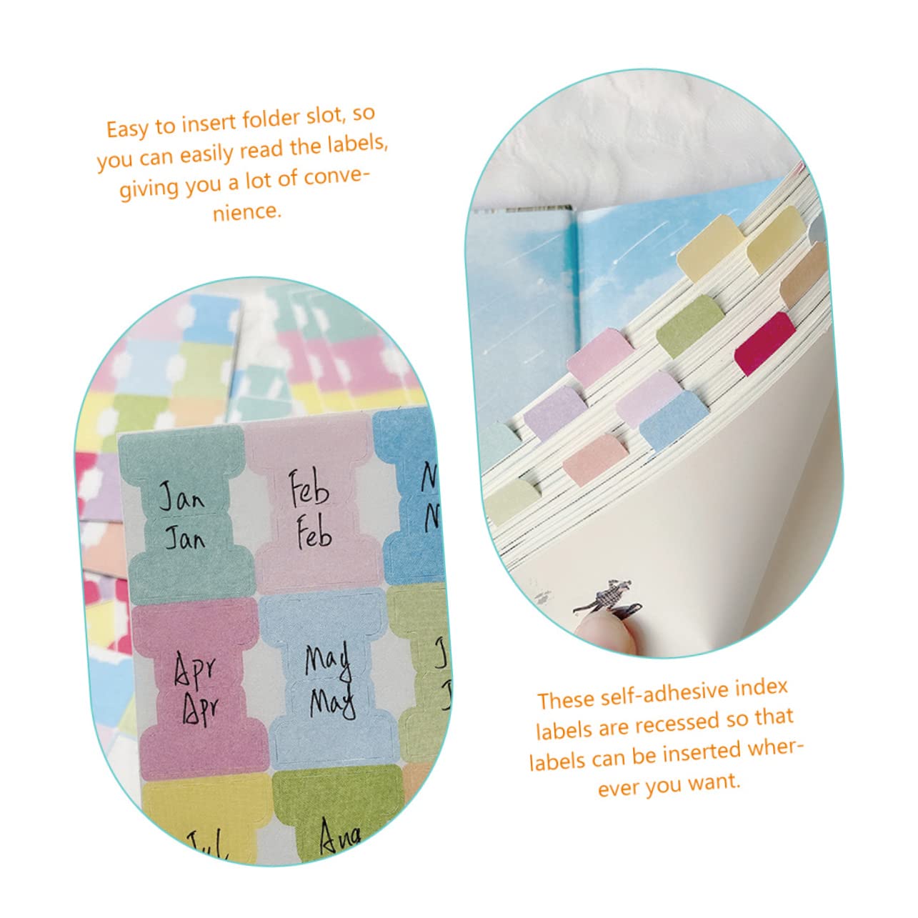 4 Set Etichette Adesive Colorate Scrivibili Per Libri Divisorie Spesse Resistenti Tab Indicizzatori Autoadesivi Per Quaderni E 50 Fogli*4