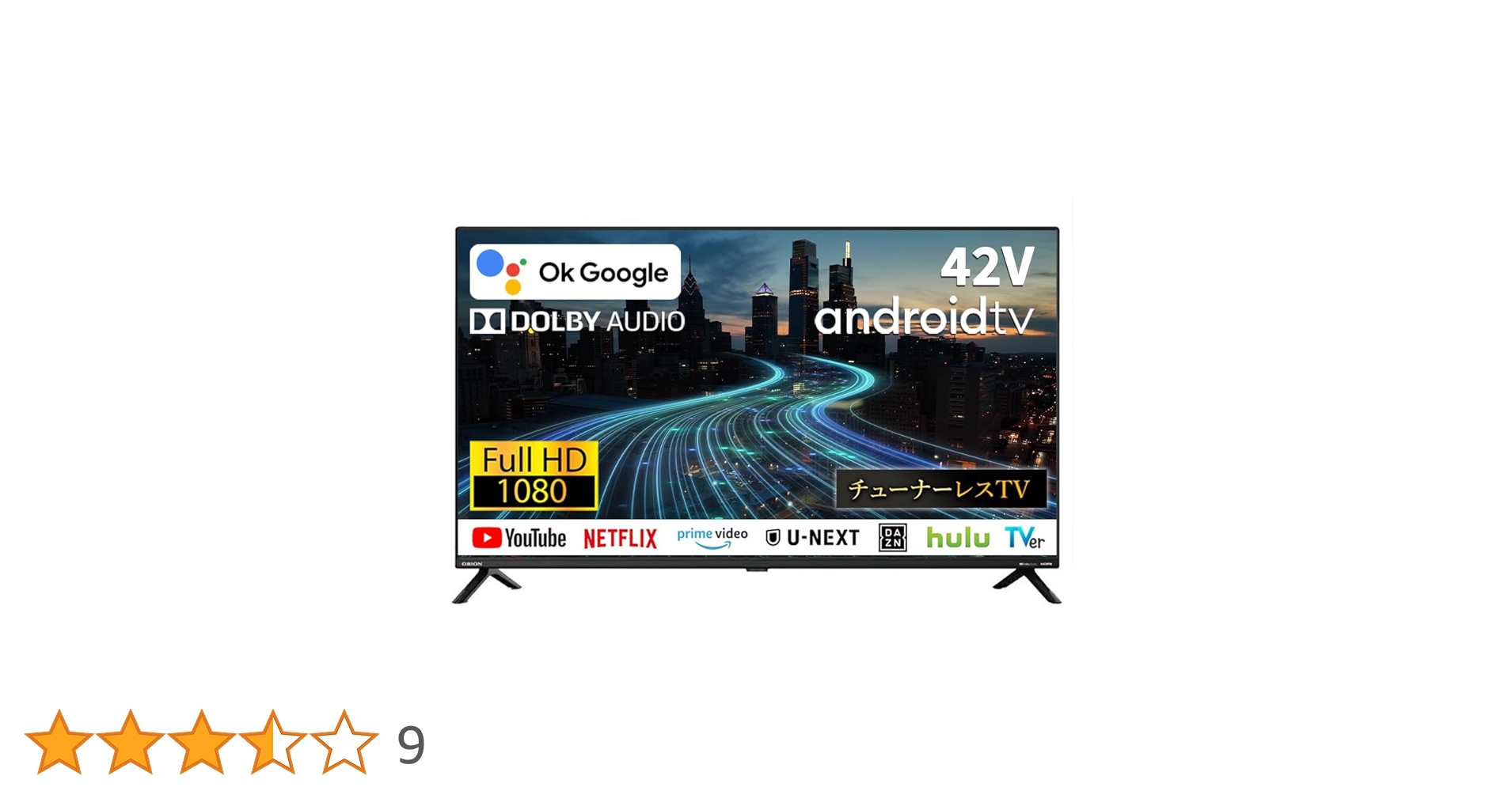 Amazon | [Google TV] チューナーレススマートテレビ 42V型フル