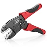 Plustool Crimping Tool for Heat Shrink Connectors AWG22-10, Ratcheting Wire Terminal Crimper - Crimping Pliers - Electrical Crimping Tool
