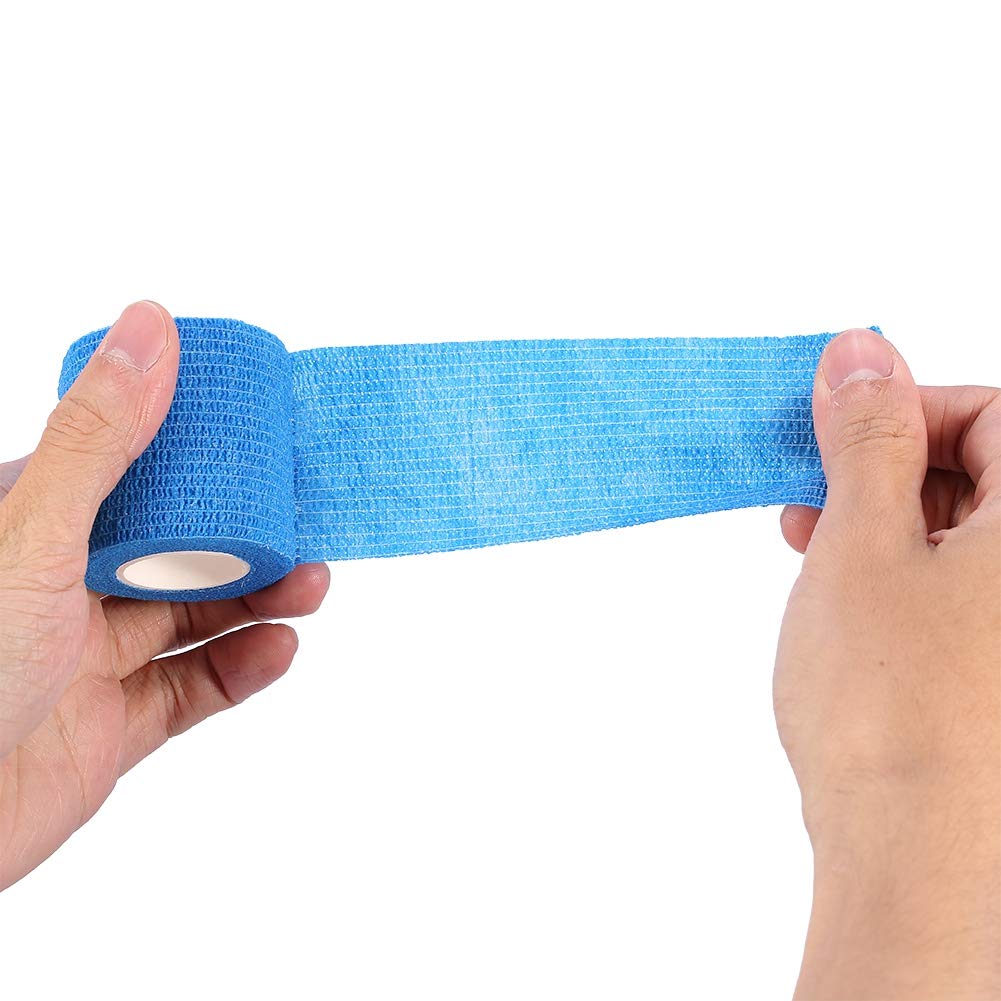 5 Colors Sport Tape,Tattoo Bandage, Self Adherent Wrap Professional Non-woven Fabric Tattoo Bandage Sport Binding Joints Support Tape for Tattoo Nail Art (Blue) - Image 3