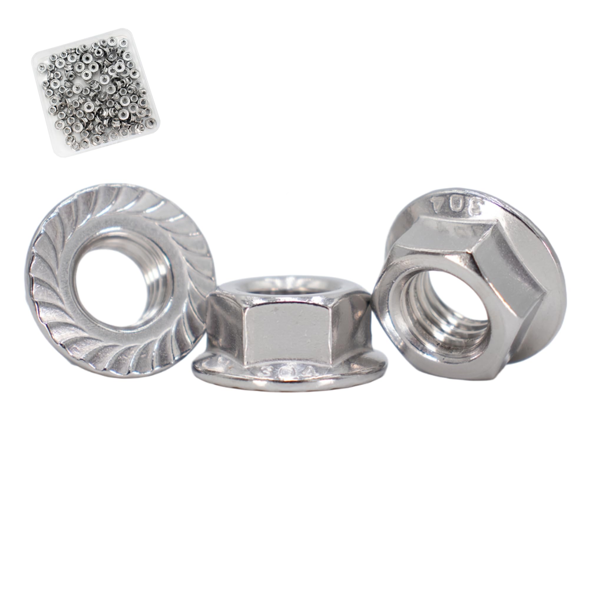 Stainless Steel Flange Nuts - 20 Pack M8 -13