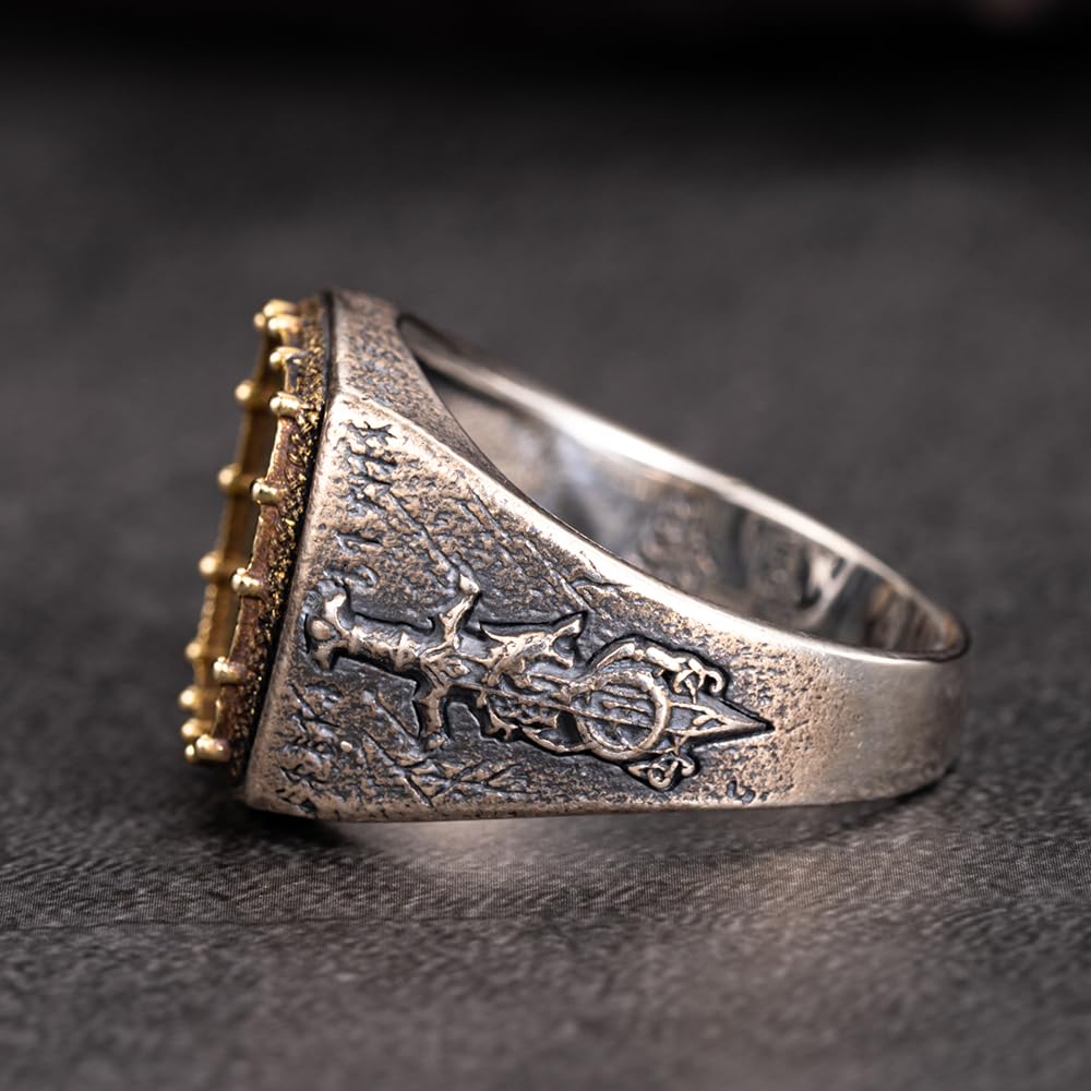 Zweifarbiger 925 sterling silber wikinger ring nordischer schmuck für herren damen verstellbar