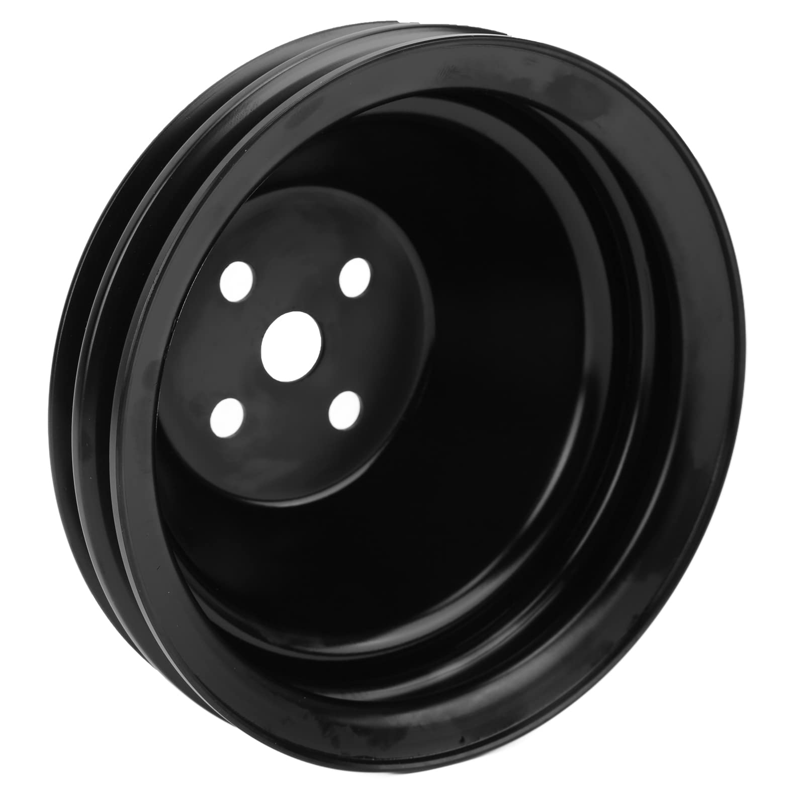 Krótkie koło pasowe do pompy wodnej, podwójny rowek, zamiennik metalu o wysokiej wytrzymałości do silnika SBC 262 327 400 i SMALL Block V8 GEN I, czarne