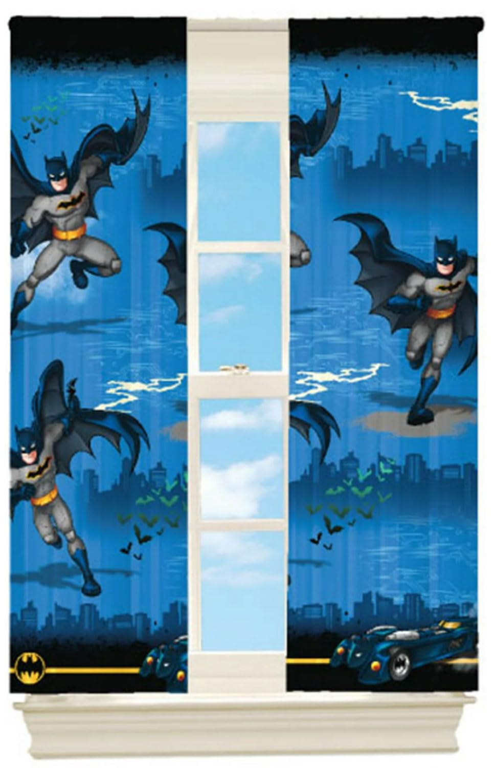 Franco Multi Color Kids Batman Room Darkening Window Curtains Drapes Set 84 In X 63 In