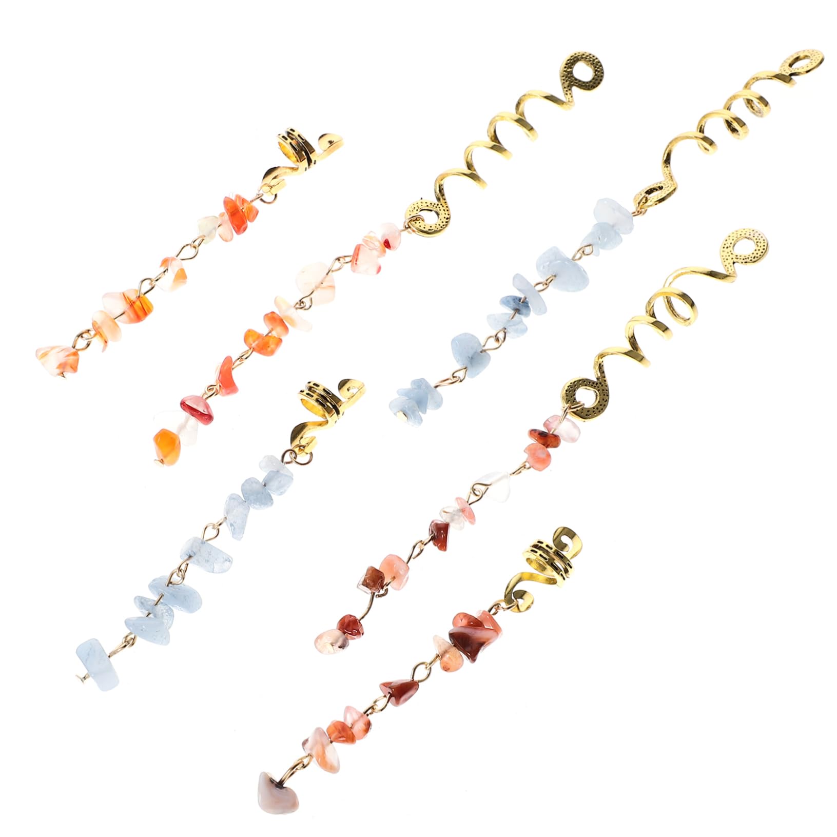 FRCOLOR Lot de pinces à cheveux, en épingle à cheveux, blanches, accessoires tressés, bijoux en spirale, pendentif, anneau de cheveux, corde à cheveux, outil en pierre naturelle