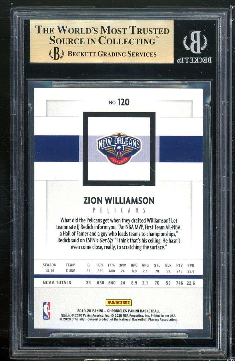 Zion Williamson Rookie Card 2019-20 Panini Chronicles #120 BGS 9.5 - Basketball Slabbed Rookie Cards