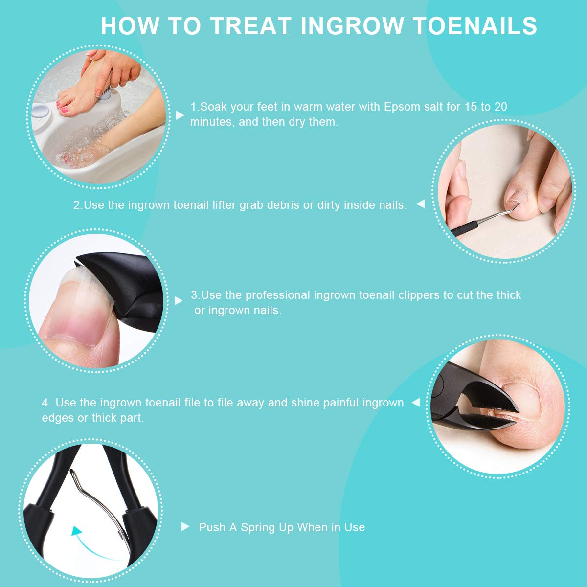 Ingrown Toenail Tool,Sharp Toenail Clippers for Thick Nails,Nail File and  Lifter for Small Ingrown Nails,Heavy Duty Precision Clipper for Podiatrist  and Seniors,Big Nail Nippers for Men : Amazon.ae: Health