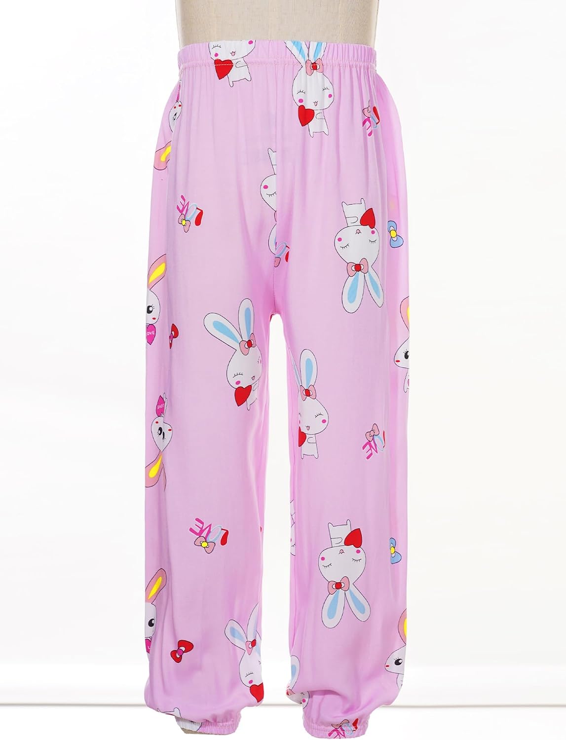 Oyolan Kids Girls Harem Pants Casual Printed Elastic Waist Jogger Trousers Bloomers Workout Sport Yoga Sweatpant