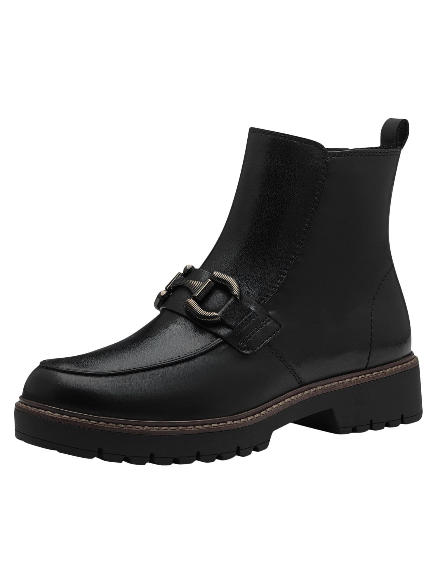 Tamaris Women's Leather Ankle Boots, Black (Black Leather), 6.5 UK