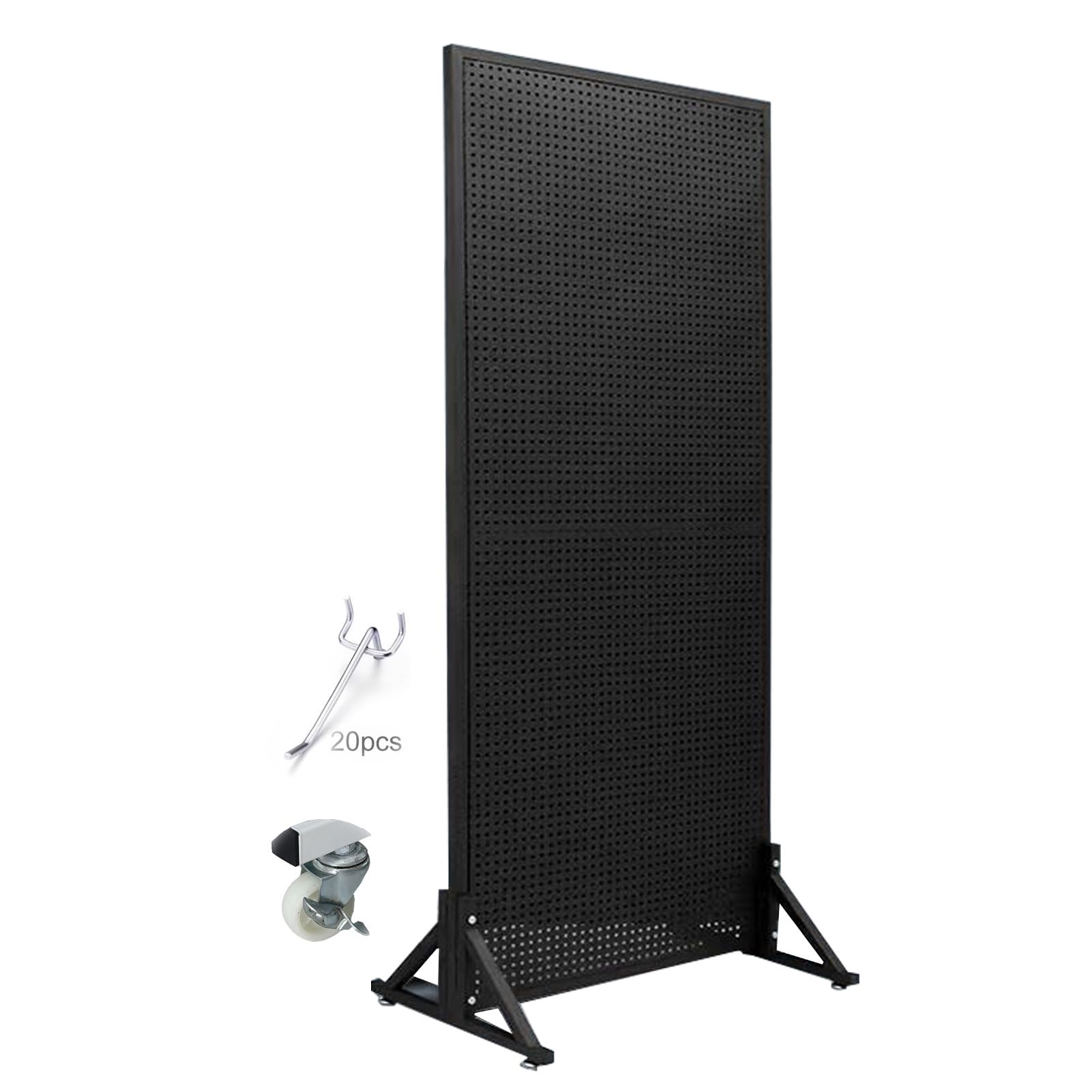 Genérico Paneles de Metal Perforados, Expositor, Organizador Grande para Juegos, Herramientas para Garaje, Cocina, Oficina y Manualidades (Color: Negro, tamaño: 50 x 100 cm/19,7 x 39,4 Pulgadas)