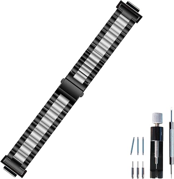 Hijiawee Bands Solid Stainless Steel Metal Strap Replacement for Casio G-shock DW-5600 GWM-5610 DWE-5600 DW-5305 DW9052 GA-110/120 GD-110 (Silver-Black)