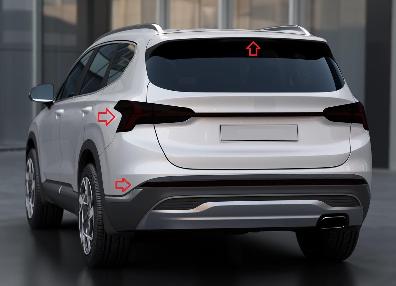 Brand Tinted Taillight Film Covers Compatible with 2021 2022 2023 Santa Fe