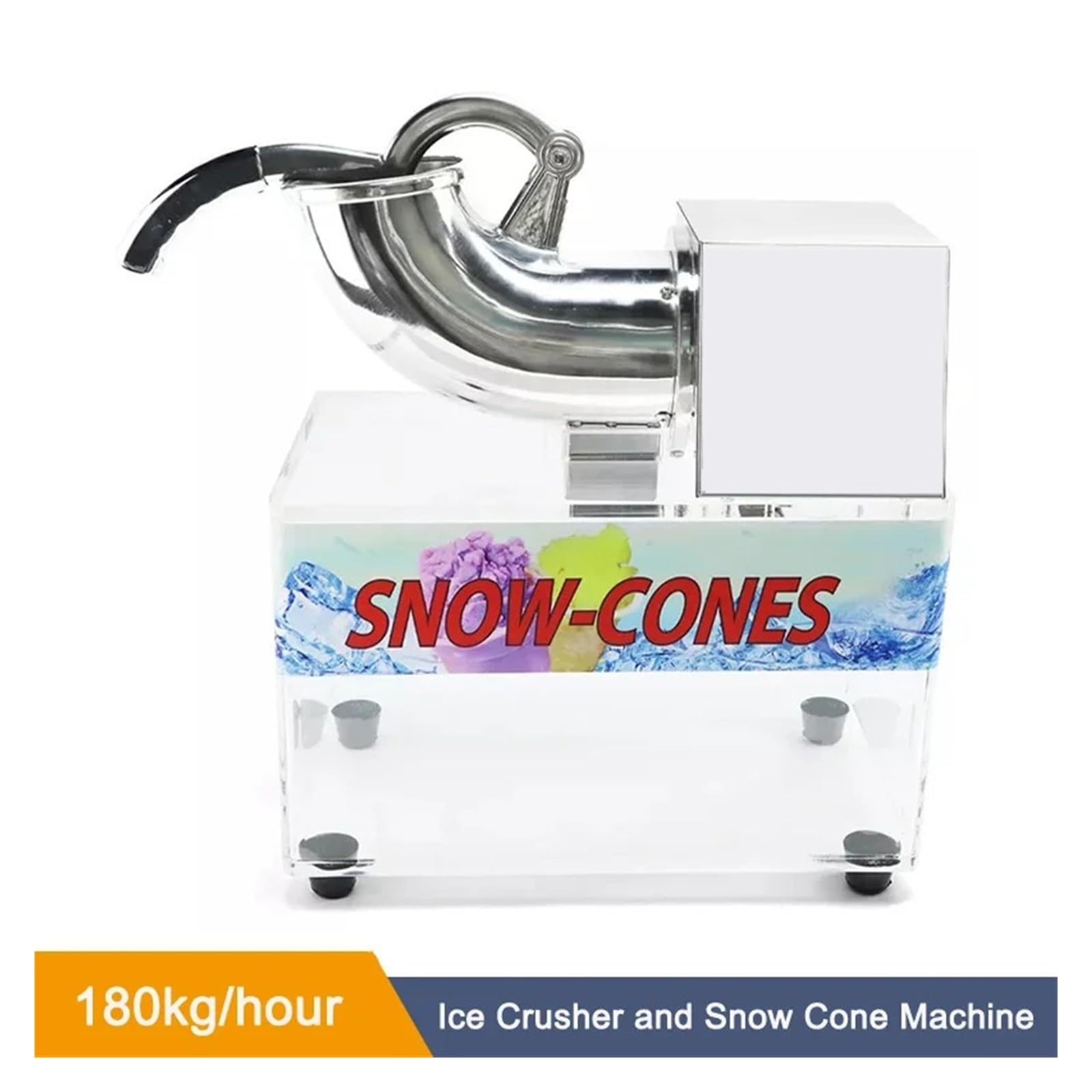 Máquina Trituradora De Bloques Hielo Acrílico Comercial, Automática For Hacer Conos Nieve Y Triturado TrituracióN De Hielo Sin Esfuerzo