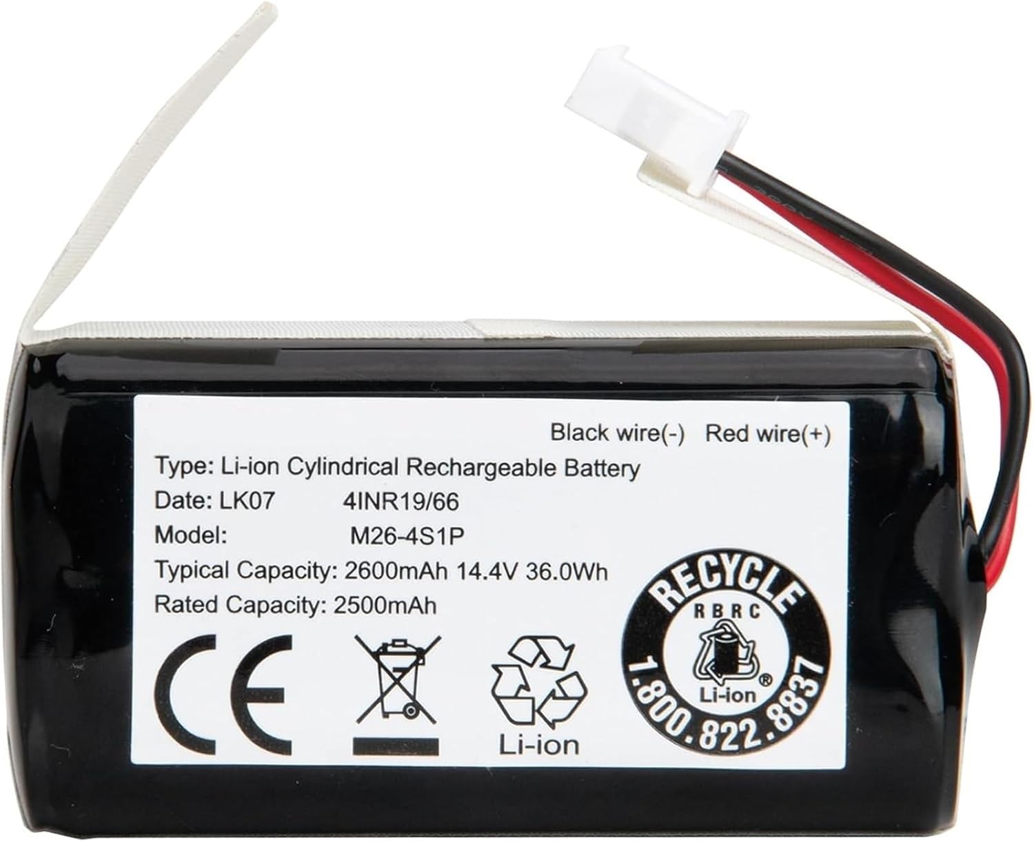 14.4V Battery,Compatible For Goovi, F007C D380 D382,Compatible For Eufy,11C 11S 11, 30C 30 15C,Compatible For Conga,990,Compatible For Tesvor,SUN-INTE-172(14.4v 2600mAh 1pcs)