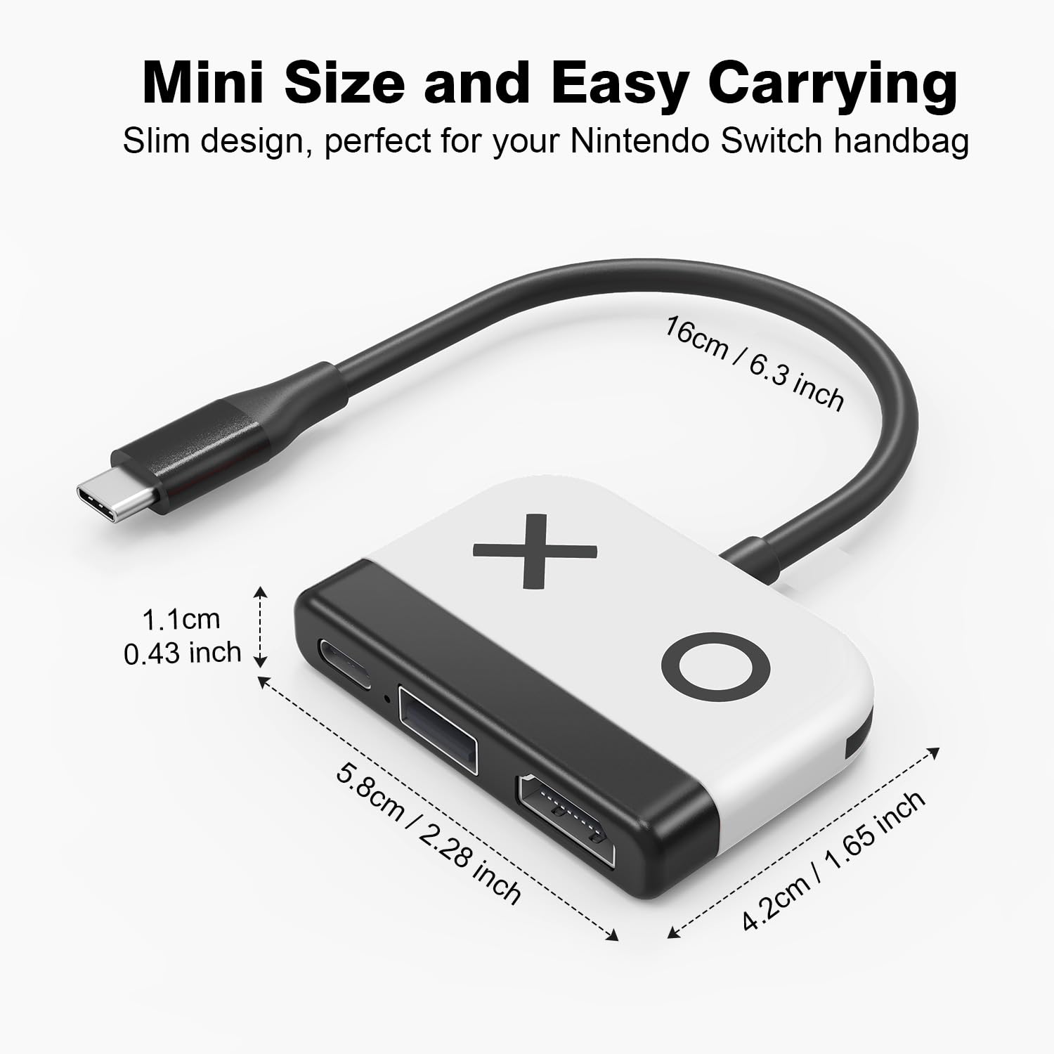 Tendak Adaptador USB C a HDMI para Switch 3 en 1 USB-C HUB con Puerto de Carga USB 3.0 PD Tipo C a 4K HDMI convertidor para Nintendo Switch/Switch OLED MacBook Pro Samsung S22 Huawei Mate 30 (Blanco)