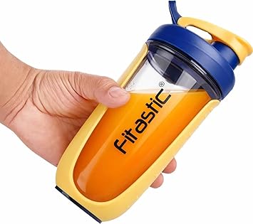Dual-Wall Design | 700 ml Gym Shaker Bottle | BPA-Free | Leak-Proof | 700 ml Shaker (Pack of 1, Yellow_Blue)