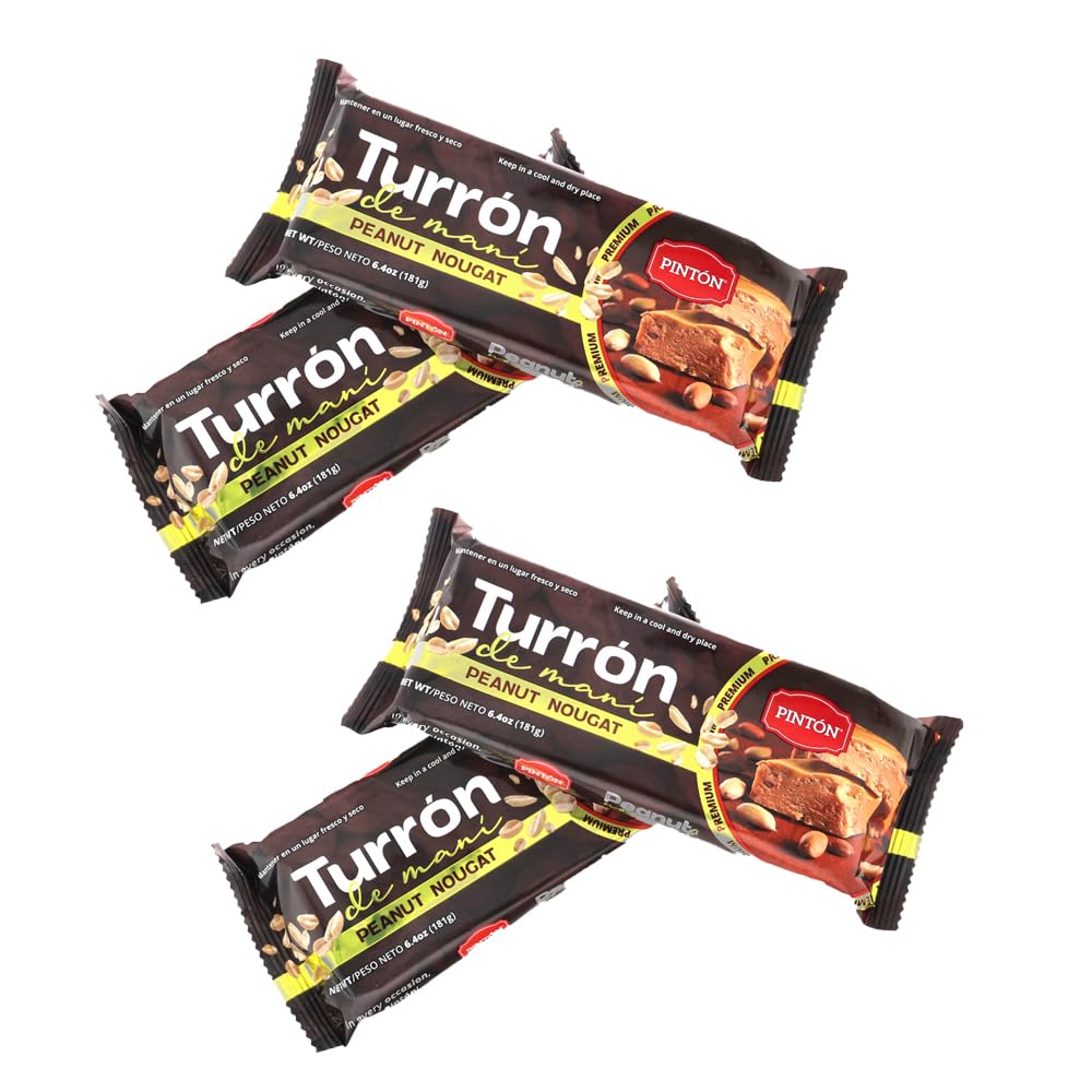 Pinton Peanut Nougat Bar 6 Pack – Healthy Snack for Office & On-the-Go Energy – Gourmet Alternative to Candy Bars (361g / 12.8oz) (6)