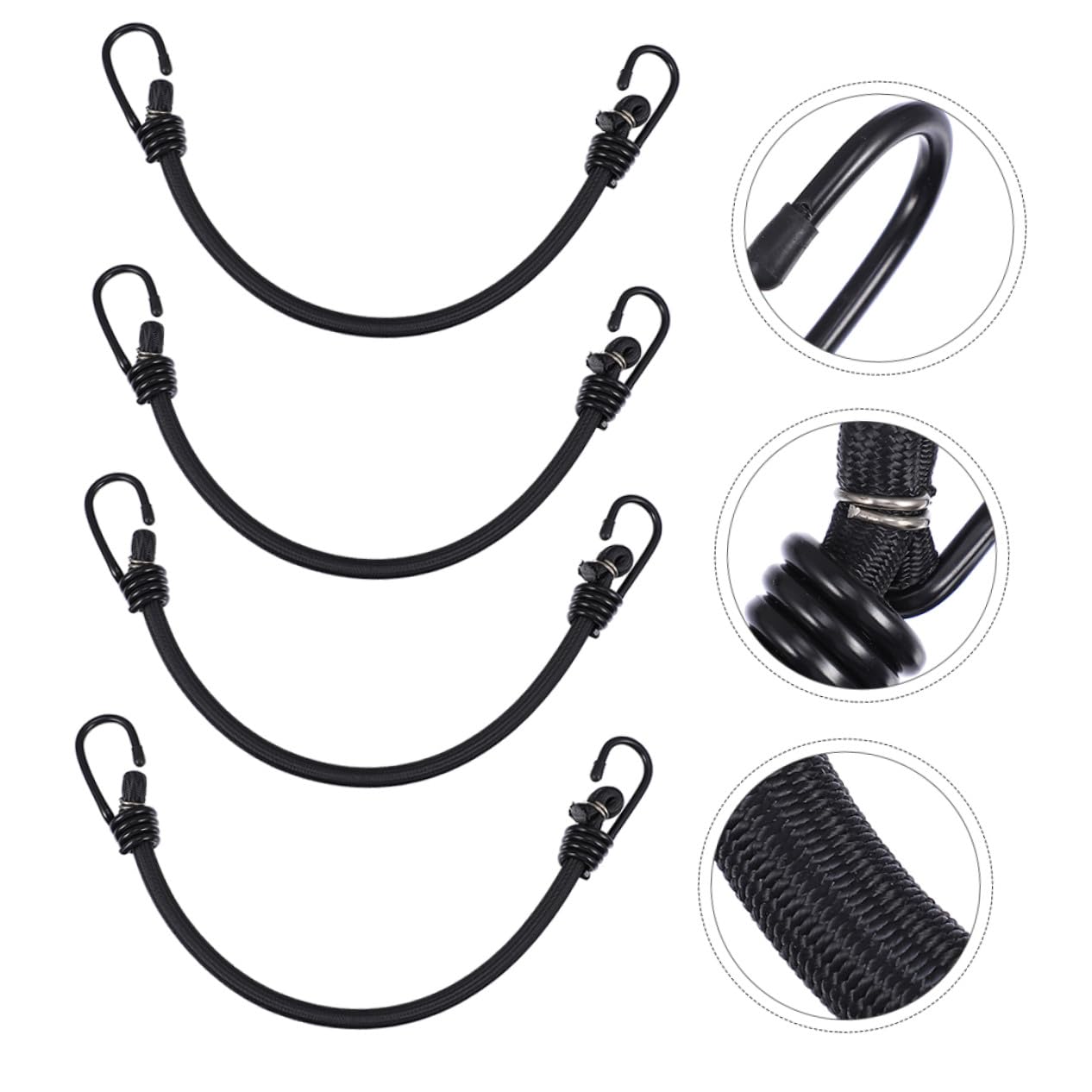 Gatuida 4pezzi Cordine Elastica Gancio Corda Elastica per Bagagli Corda da Campeggio Resiliente e Pratica per Fissaggio di Tende e Trasporto Facile