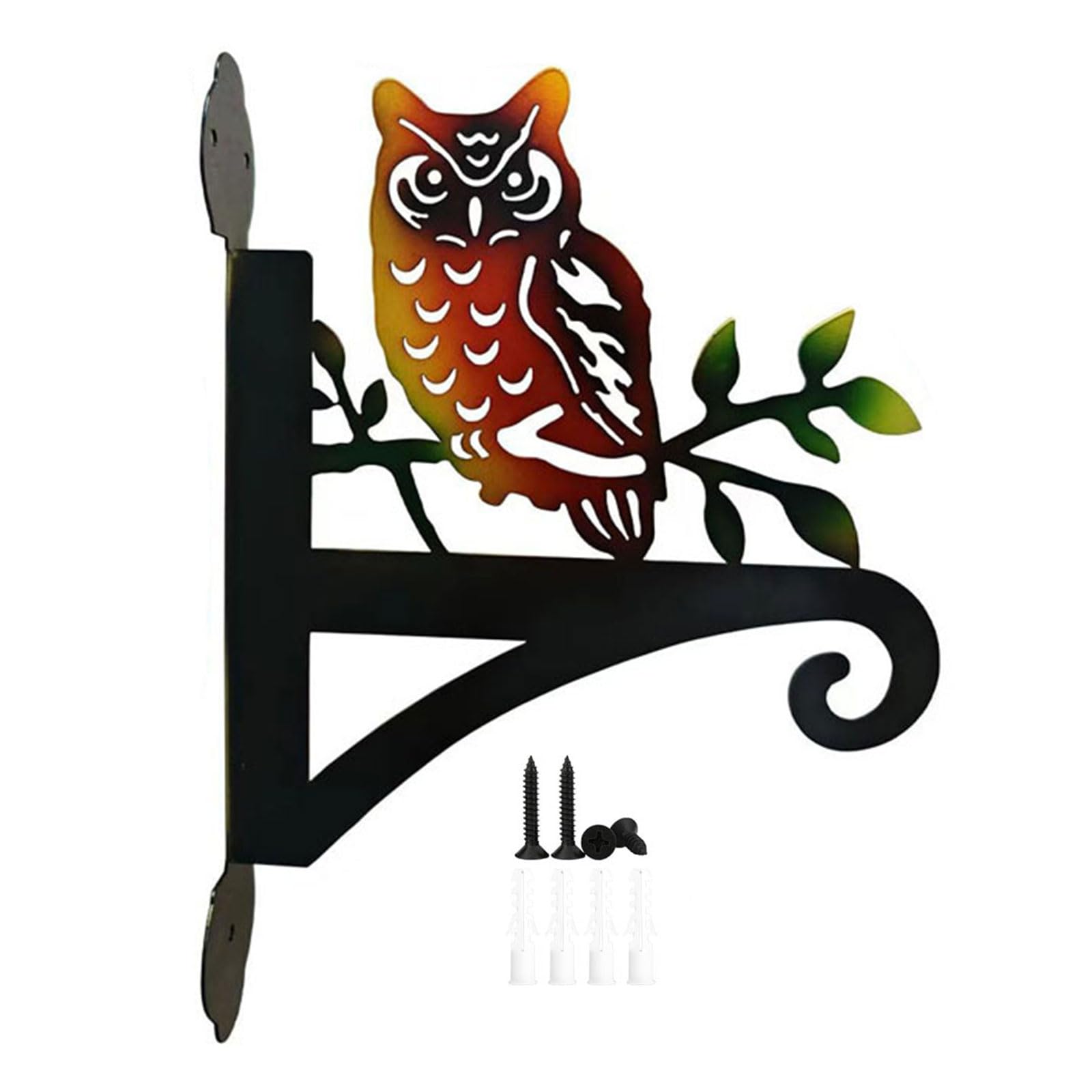 Kaeltsyn Iron Owl Design Plant Hanger Hook Wall Plant Holder Bracket for Bird Feeder Wind Chimes Indoor Outdoor Decoration Metal Wall Holder Hook