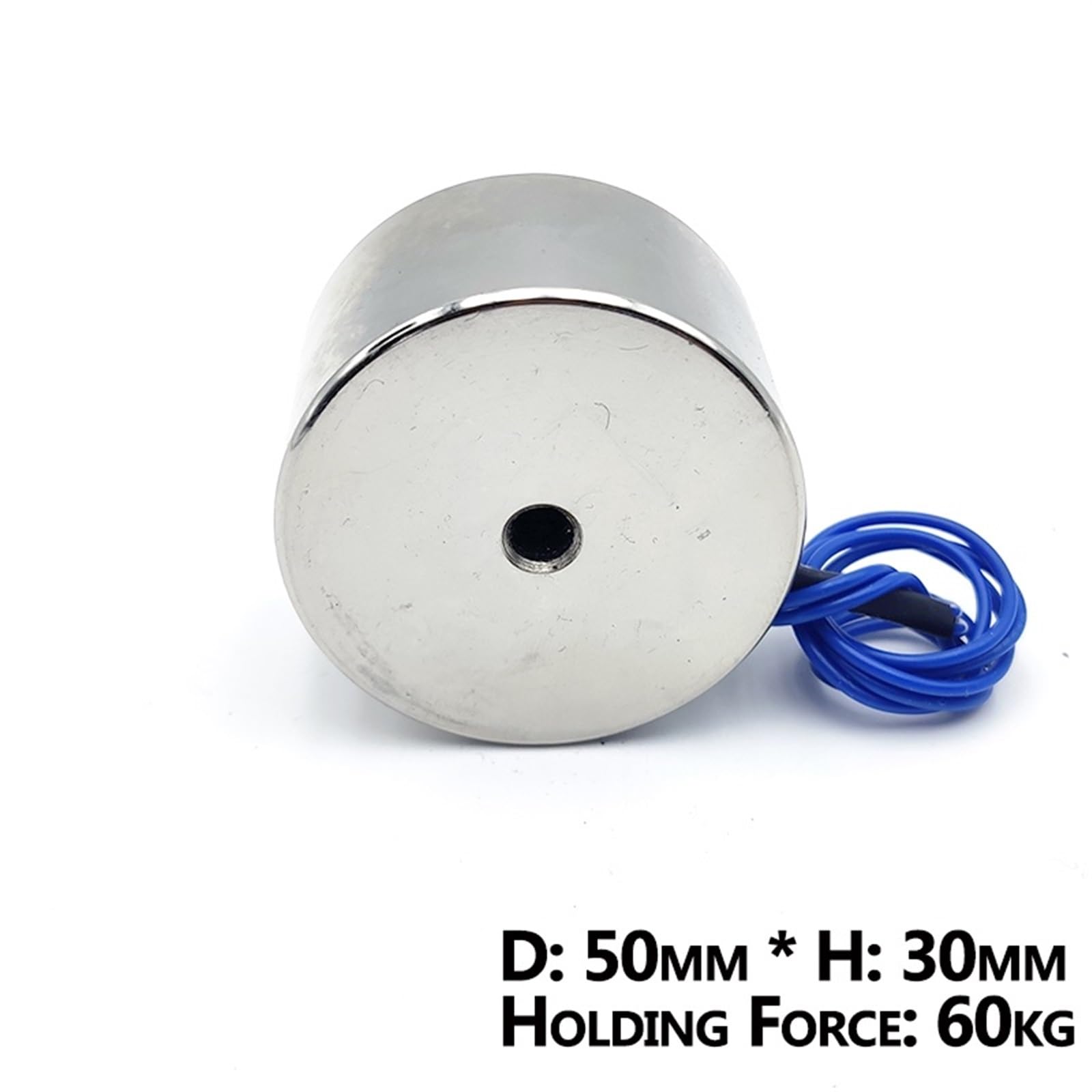 Elettromagnete 50/30 DC 6 V 12 V 24 V magneti elettrici cilindrici 60 kg/600 N ventosa solenoide elettromagnetica forte 1 pezzo (DC 12 V)