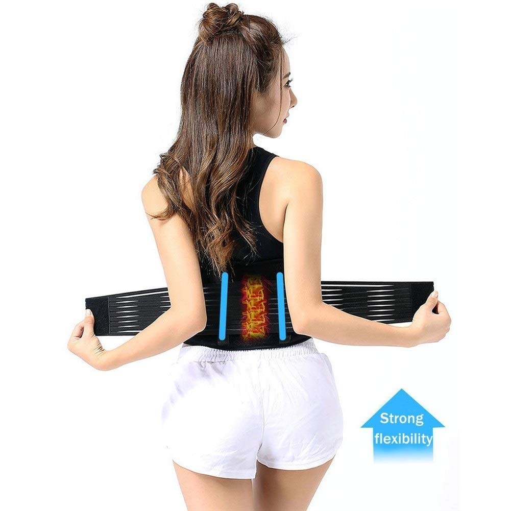 fascia di sostegno lombare, Tutore lombare Tormalina regolabile autoriscaldante Terapia magnetica Cintura di supporto for la schiena Doppia fascia Assistenza sanitaria uomo donna