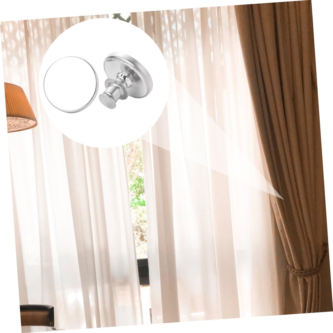 Alipis 24paires Boucles Magnétiques pour Rideaux Attaches Antifuites Faciles à Installer Et Réutilisables pour Décoration De Fenêtre Toutes